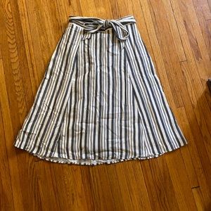 LOFT striped skirt with tie bow
